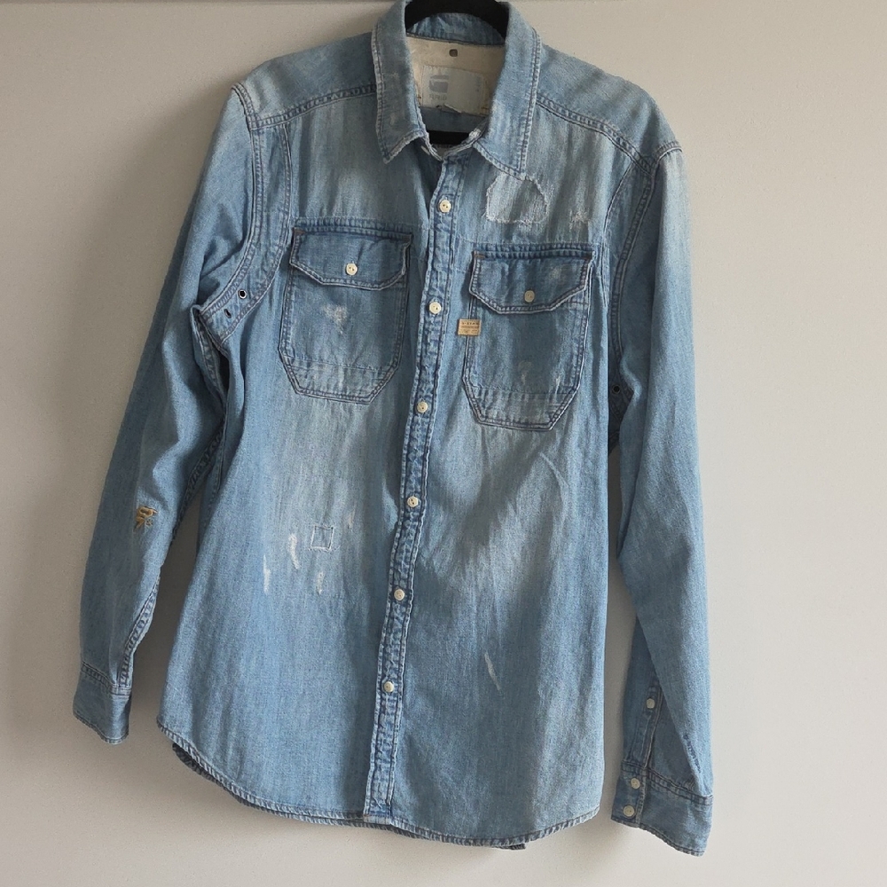 G-Star Blue Casual Button Down Shirt XL